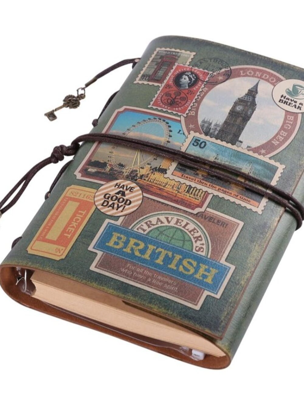 Leather Journal Notebook, Spiral Bound Traveler Notebook for Women Men Thanksgiv - Picture 3 of 7